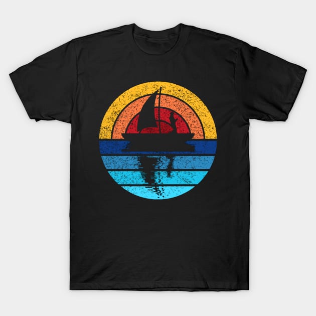 Fishing Outdoors Retro Sunset Design T-Shirt by Up 4 Tee